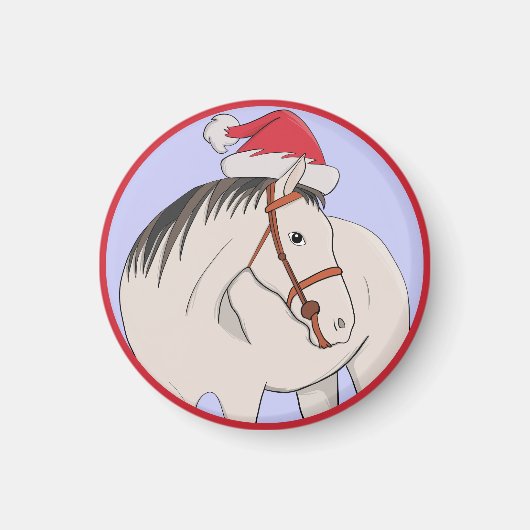 Aimant Joyeux Cheval de Noël (Devant)
