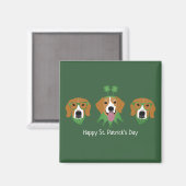 Aimant Joyeux chien Beagle Jour de la Saint Patrick (Recto/Verso)