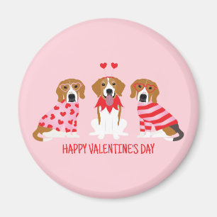 Aimant Joyeux Chiens Beagles de la fête des Valentines