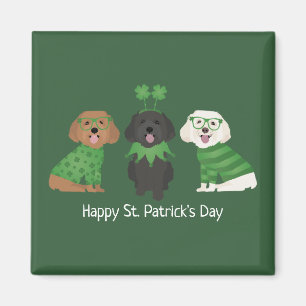 Aimant Joyeux Chiens de Maltipoo Jour de la Saint Patrick