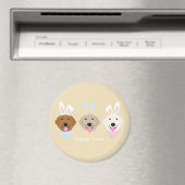 Aimant Joyeux Chiens de Pâques (In Situ (Lave-vaisselle))