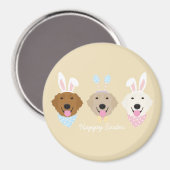 Aimant Joyeux Chiens de Pâques (Recto/Verso)