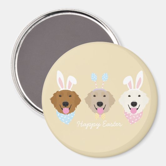 Aimant Joyeux Chiens de Pâques (Recto/Verso)