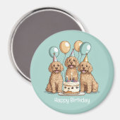 Aimant Joyeux Chiens Goldendoodle Anniversaire (Recto/Verso)