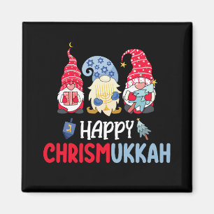 Aimant Joyeux Chrismukkah Gnomes Hanukkah Joyeux Noël