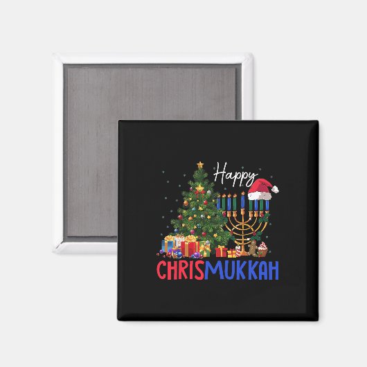 Aimant Joyeux Chrismukkah Joyeux Noël Hanoukka 2 (Recto/Verso)