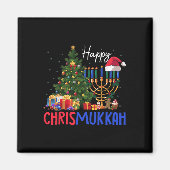 Aimant Joyeux Chrismukkah Joyeux Noël Hanoukka 2 (Devant)