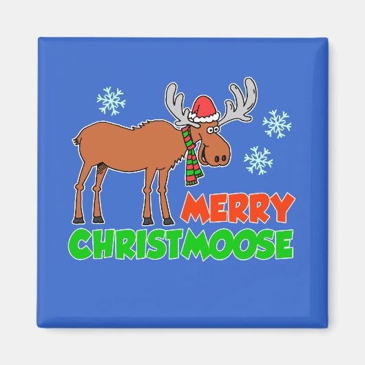 Aimant Joyeux Christmoose mignon Caricature Moose (Devant)
