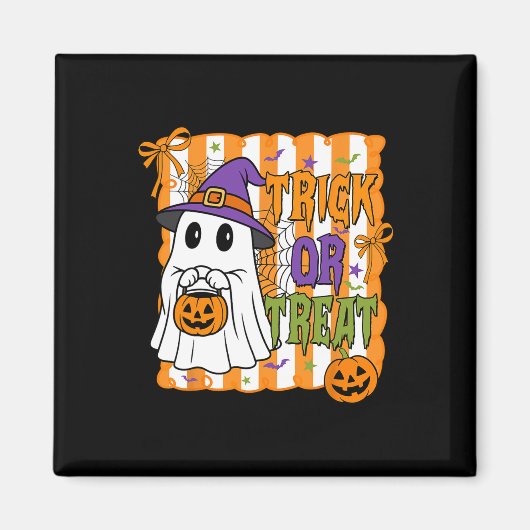Aimant Joyeux Citrouille Halloween Ghost Boy G (Devant)