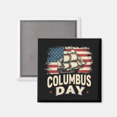 Aimant Joyeux Columbus Day of Exploration and Reflection (Recto/Verso)