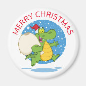 Aimant Joyeux crocodile de Noël Père Noël | Vacances (Devant)