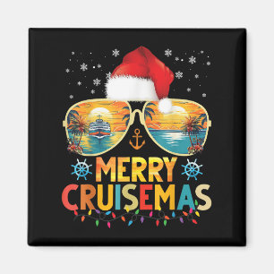 Aimant Joyeux Cruisemas Chapeau de Père Noël Rétro Croisi