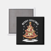 Aimant Joyeux Crustmas Pizza Arbre de Noël Joyeux Noël Pi (Recto/Verso)