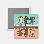 Aimant Joyeux Danser Labradors Propre / Lave-vaisselle sa (Recto/Verso)