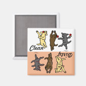Aimant Joyeux Danseurs Labradors Propre / Sale (Recto/Verso)