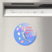 Aimant Joyeux dauphin d'anniversaire (In Situ (Lave-vaisselle))