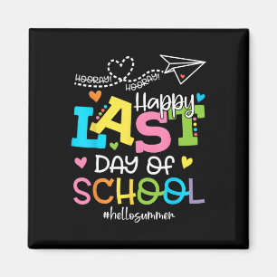 Aimant Joyeux Dernier Jour De L'École Bonjour Été Étudian