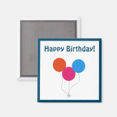 Aimant Joyeux dessin de ballons colorés d'anniversaire (Recto/Verso)