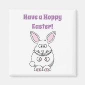 Aimant Joyeux dessin de lapin lapin mignon de Pâques (Devant)