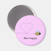 Aimant Joyeux dessin humoristique d'abeilles amusant rose (Recto/Verso)