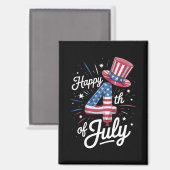 Aimant Joyeux drapeau américain 4 juillet patriotique USA (Recto/Verso)