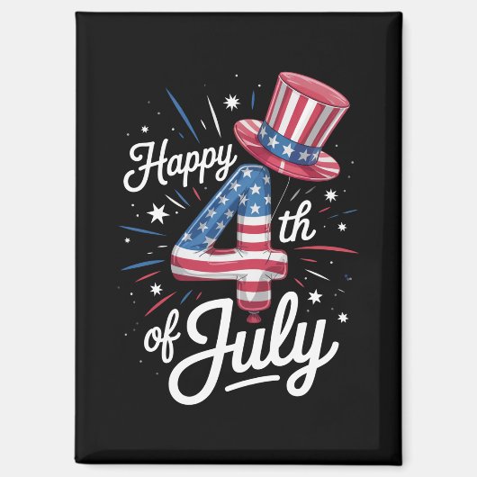 Aimant Joyeux drapeau américain 4 juillet patriotique USA (Recto)