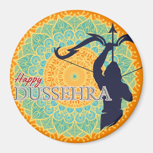 Aimant Joyeux Dussehra Lord Ram avec Bow & Arrow Chakra B (Devant)