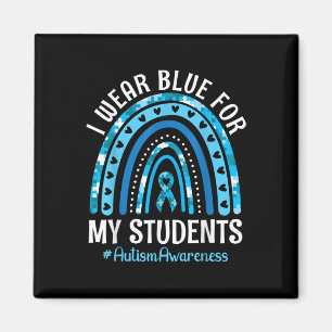 Aimant Joyeux Enseignant Je Porte Le Bleu Pour Mes Étudia