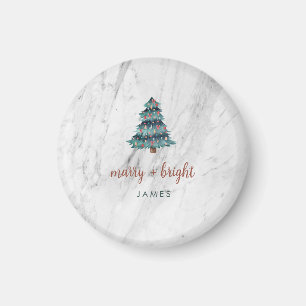 Aimant Joyeux et brillant marbre Arbre de Noël et Script