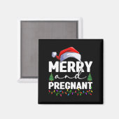 Aimant Joyeux Et Enceinte Noël Annonce De Grossesse (Recto/Verso)