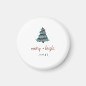 Aimant Joyeux et lumineux | Boho Christmas Tree and Scrip (Devant)