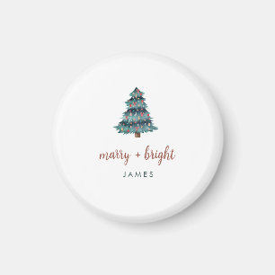 Aimant Joyeux et lumineux   Boho Christmas Tree and Scrip