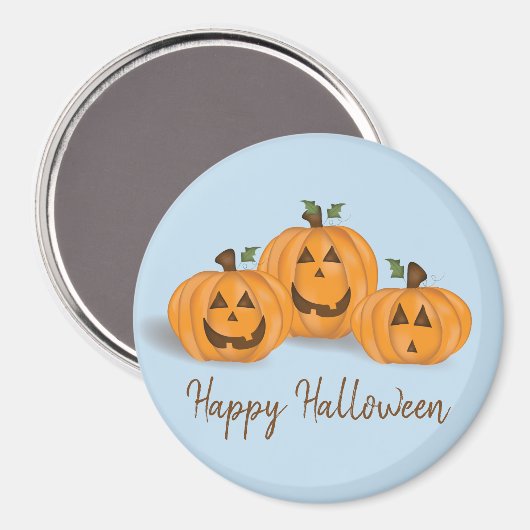 Aimant Joyeux et souriant Jack O Lanterns (Recto/Verso)