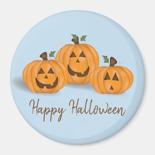 Aimant Joyeux et souriant Jack O Lanterns (Devant)