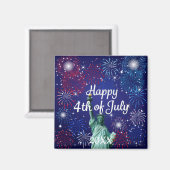 Aimant Joyeux feux d'artifice 4 juillet (Recto/Verso)
