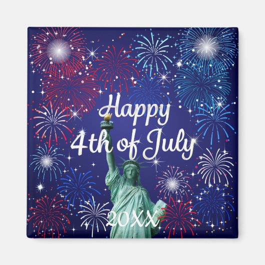 Aimant Joyeux feux d'artifice 4 juillet (Devant)