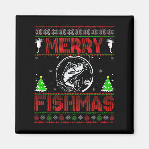 Aimant Joyeux Fish Noël B Poisson Pêche Sweat de Noël Lai