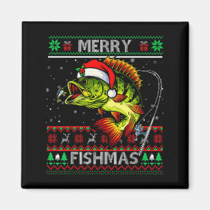 Aimant Joyeux Fishmas B Fish Noël Pêche Noël Moche Xmas