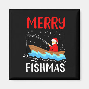 Aimant Joyeux Fishmas Noël drôle de Père Noël pêche