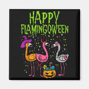 Aimant Joyeux Flamingoween Y Flamants Drôle de Cos d'Hall