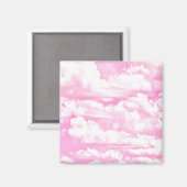 Aimant Joyeux Fuchsia nuages roses (Recto/Verso)