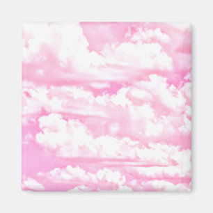 Aimant Joyeux Fuchsia nuages roses