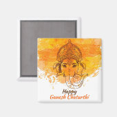 Aimant Joyeux Ganesh Chaturthi (Recto/Verso)