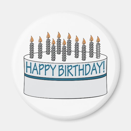 Aimant Joyeux gâteau d'anniversaire (Devant)