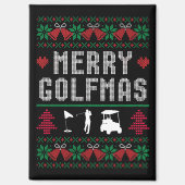 Aimant Joyeux Golfmas Golf Golfing Golfeur Vilain Noël (Recto)