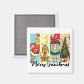 Aimant Joyeux Grinchmas Collage de Fêtes (Recto/Verso)