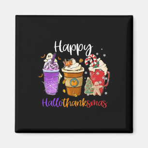 Aimant Joyeux Hallothanksmas Café Latte Halloween Merci