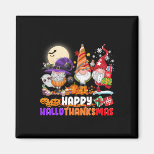 Aimant Joyeux Hallothanksmas Gnome Halloween Thanksgiving