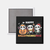 Aimant Joyeux Hallothanksmas Pandas Christmas Panda Magne (Recto/Verso)