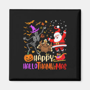 Aimant Joyeux Hallothanksmas Squelette Citrouille Turquie